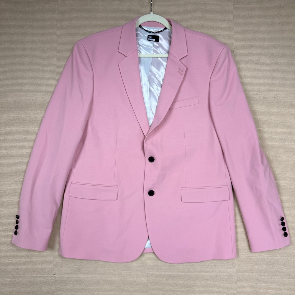 The Kooples Men Pink Subtle Twill Blazer Sport Coat FR 50 US 40